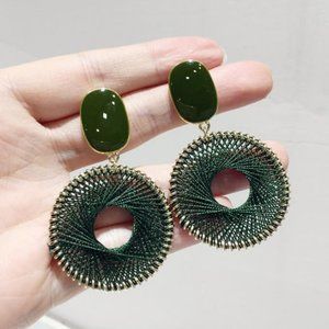 Earrings A pair Green round